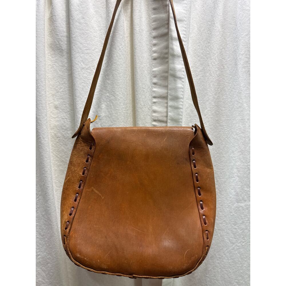Vintage Brown Leather Handcrafted Saddle Bag Satchel Purse BOHO Southwestern - Picture 3 of 16